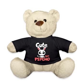 Mignon Mais psycho lapin Adorable animal Kawaii - Nounours - noir - Devant