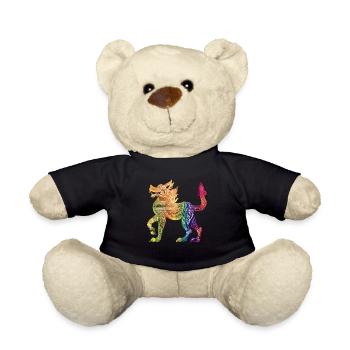 Colorful Burmese Burmese Illustration - Teddy Bear - black - Front