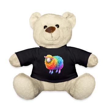Rainbow Sheep Farm Animal for Animal Lovers - Teddy Bear - black - Front