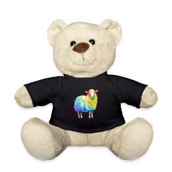 Buntes Schaf - Rainbow Sheep Farm Animal Farmer - Teddy - Schwarz - Vorne