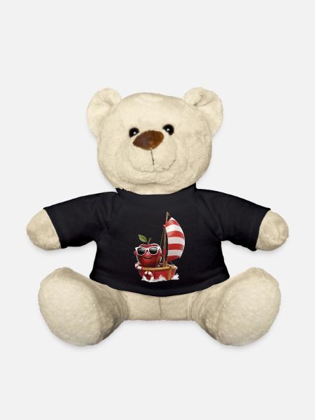 Obst Apfel Bootfahren Geschenk - Teddy - Schwarz
