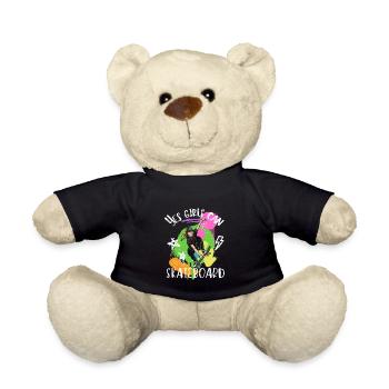 Yes Girls Can Skateboard - Teddy Bear - black - Front
