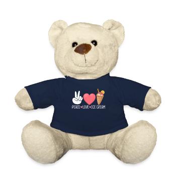 Peace Love Eiscreme Gefrorenes Dessert Sommersnacks - Teddy - French Navy - Vorne