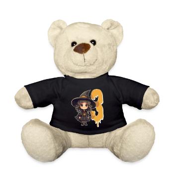 Hexen-geburtstagskostüm – Drei Jahre - Teddy - Schwarz - Vorne