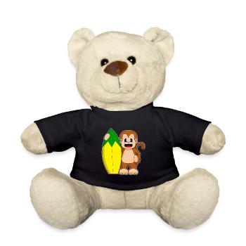 Affe Surfen Surfbrett Sommer - Teddy - Schwarz - Vorne