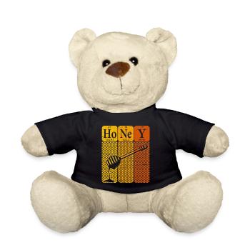 Honey Periodic Table Elements Retro - Teddy Bear - black - Front