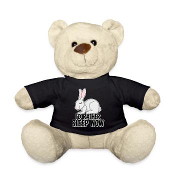 Bunny Tired Sleeping Rabbit Nap Sleep - Teddy Bear - black - Front