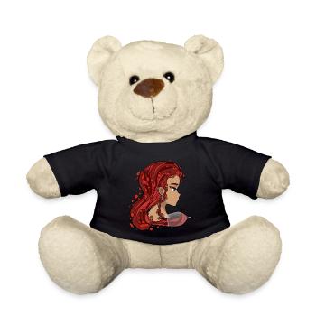 Red Wine Woman Rotwein Frau Manga Style Wein - Teddy - Schwarz - Vorne