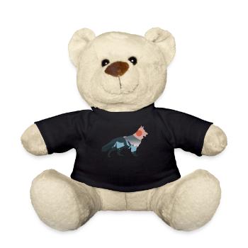 White Shepherd Dog Camping Outdoor - Teddy Bear - black - Front