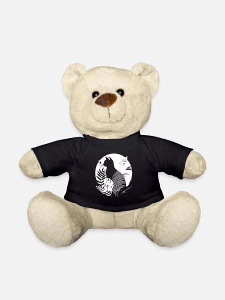 Katzen Illustration - Teddy - Schwarz