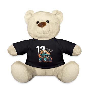 Monster Truck garçon 12e anniversaire - 12 ans - Nounours - noir - Devant