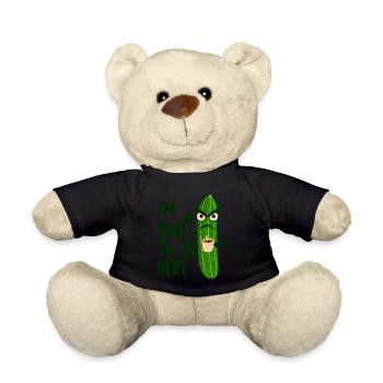 Cucumber Grumpy Middle Finger Coffee - Teddy - Schwarz - Vorne