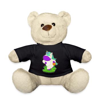 Unicorn Basketball Player Basketball - Teddy Bear - black - Front