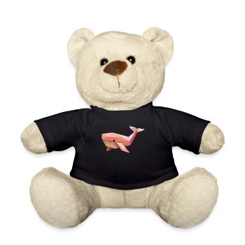 Art de la baleine de style origami pour les amoureux de la mer - Nounours - noir - Devant