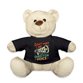 Don't Make Me Use My Director Voice Retro - Teddy Bear - black - Front
