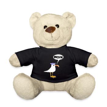 Moin Seagull Rubber Boots Boots Speech Bubble - Teddy Bear - black - Front