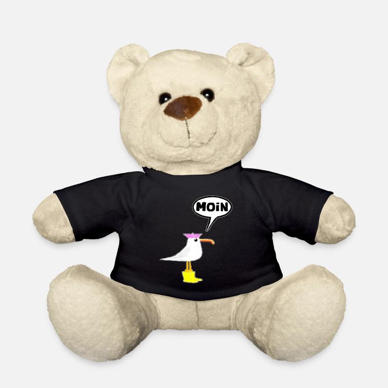 Moin Möwe Stiefel Sprechblase Frauen Gummistiefel - Teddy - Schwarz