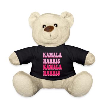 Texte rose Kamala harris - Nounours - noir - Devant