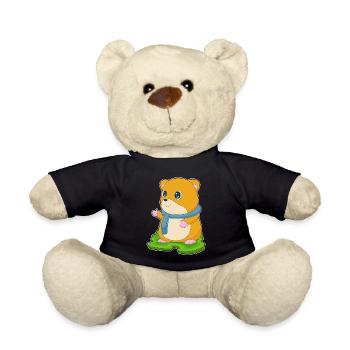 Hamster Winter Schal - Teddy - Schwarz - Vorne