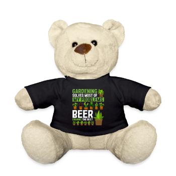 Gardening solves most of my problems beer drowns t - Teddy Bear - black - Front