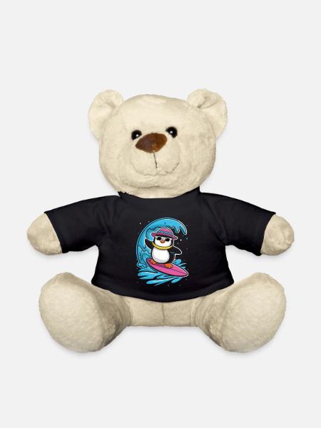 Surf Pingouin Vagues Aventure Fun - Nounours - noir