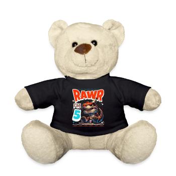 5. Geburtstag Rawr T Rex Dinosaurier - Teddy - Schwarz - Vorne
