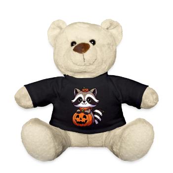 raton laveur mignon Halloween citrouille style dessin animé - Nounours - noir - Devant