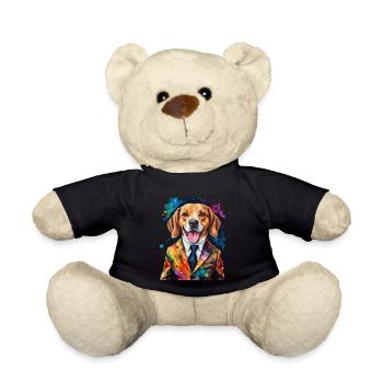 Beagle Anzug Hund Bunt Lustig Tier Design Print - Teddy - Schwarz - Vorne