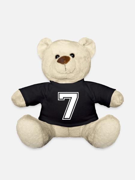 Number 7 - Teddy Bear - black