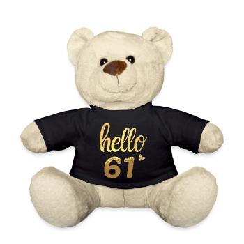 Hello 61 gold - Teddy Bear - black - Front