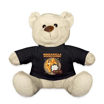 Mozzarella Sticks Cheese Lover Gift - Teddy Bear - black - Front