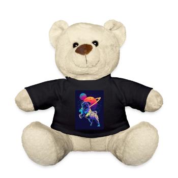 Animal Art Planet Fantasy Artwork mit Mops im - Teddy - Schwarz - Vorne