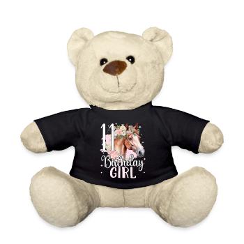 Geburtstag 11 Mädchen Pferd Reiten Eleven Stall 11 - Teddy - Schwarz - Vorne