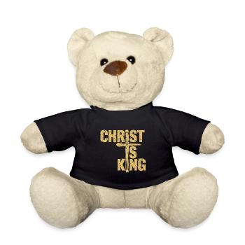 Le Christ est roi Foi chrétienne Religieux - Nounours - noir - Devant
