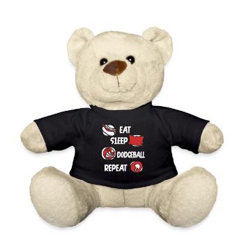 Eat Sleep Dodgeball Repeat Team Game Prisonball - Teddy Bear - black - Front