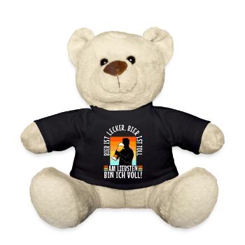 Bier ist lecker, Bier ist toll, am liebsten bin - Teddy - Schwarz - Vorne