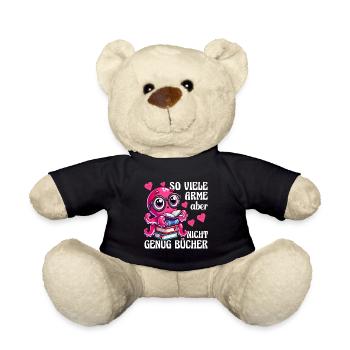 Tintenfisch mit Brille Lustiger Buchspruch - Teddy - Schwarz - Vorne