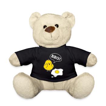 Bro? Küken und Eier Lustiges Küken Motiv - Teddy - Schwarz - Vorne