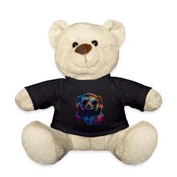 Lustiges Faultier Kunst Tier Sloth Wildtier Tiere - Teddy - Schwarz - Vorne