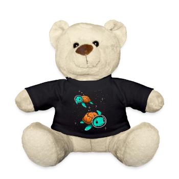 Space Turtles Astronaut Galaxie Lustiges Niedliches Design - Teddy - Schwarz - Vorne