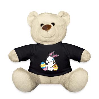 Osterhase Bemalt Ostereiger Eierbemalen Eiersuche - Teddy - Schwarz - Vorne