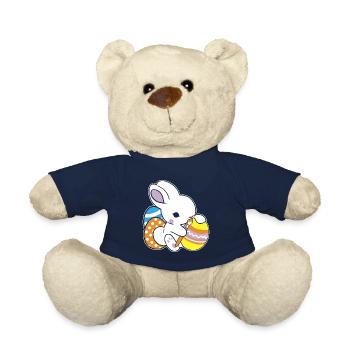 Osterhase Bemalt Ostereiger Eierbemalen Eiersuche - Teddy - French Navy - Vorne