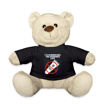 Embrasser la vie barbue Drôle Design rétro - Nounours - noir - Devant