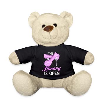 the library is open Design for a joke enthusiast - Teddy - Schwarz - Vorne