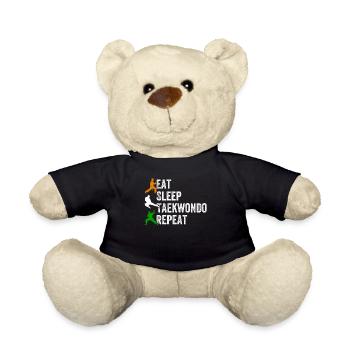 Eat Sleep Taekwondo Repeat - Taekwondo Martial Art - Teddy Bear - black - Front