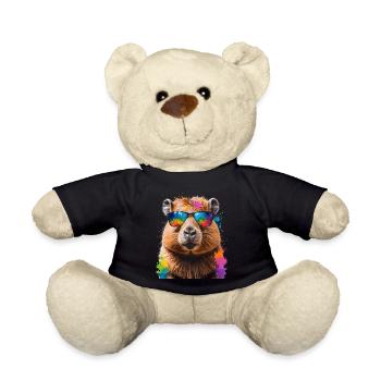 Lunettes de soleil Capybara Capy Colorful Animal Design Print - Nounours - noir - Devant