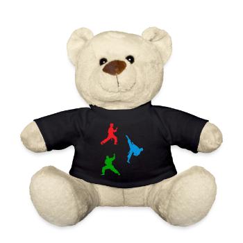 Taekwondo Martial Arts Taekwondo Fighter Silhouett - Teddy Bear - black - Front