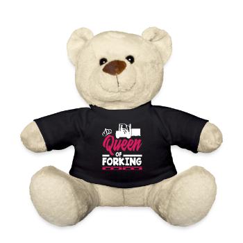 Queen Of Forking - Forklift Women Power - Teddy Bear - black - Front