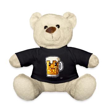 Pixel-Handwerker-Bier - Teddy - Schwarz - Vorne