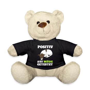 Lazy Tshirt Funny Funny Humor Sarcasm Tired - Teddy Bear - black - Front